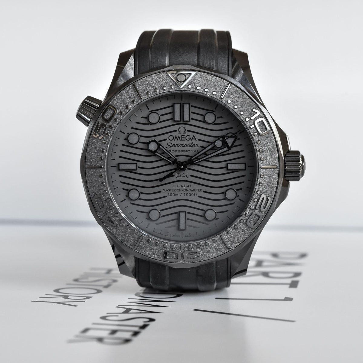 Omega Seamaster Mirror Original Watch for Men - Black Dial, Black Rubber Strap - Image 5
