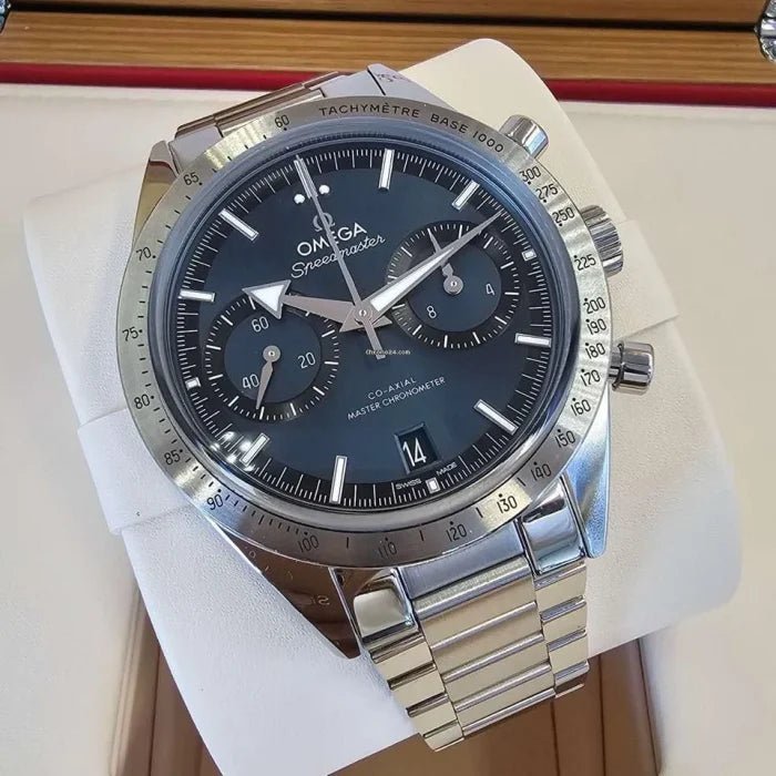 Omega Speedmaster Mirror Original Watch for Men - Blue Dial, Silver Metal Strap - Image 5