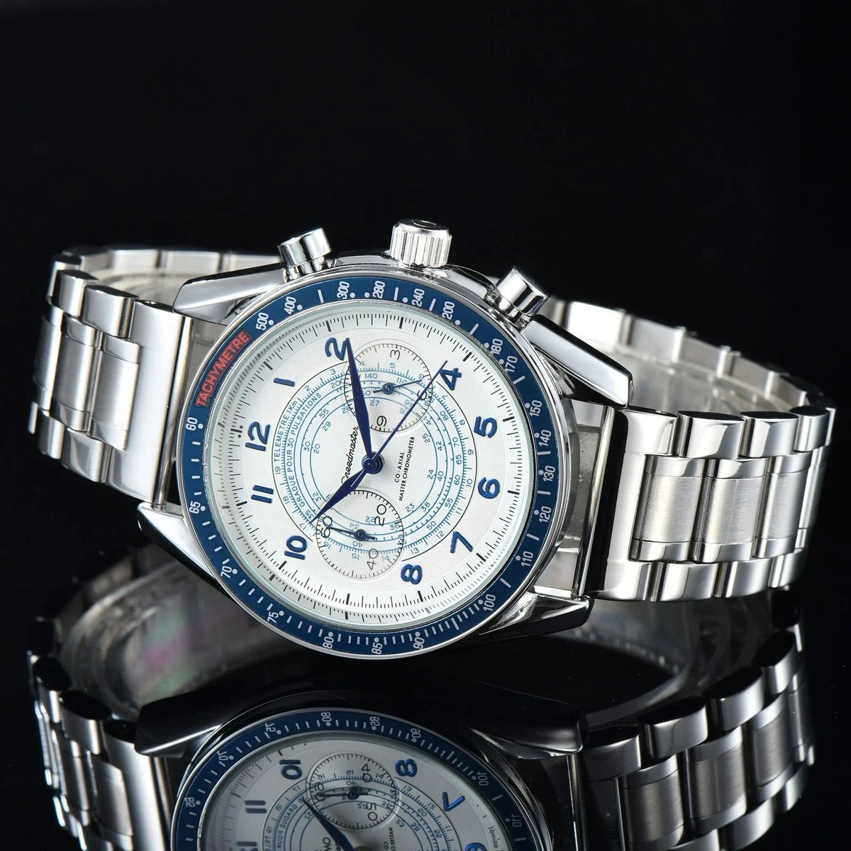 Omega Seamaster Mirror Original Watch for Men - White Dial, Silver Metal Strap - Image 3