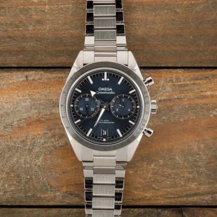 Omega Speedmaster Mirror Original Watch for Men - Blue Dial, Silver Metal Strap - Image 4