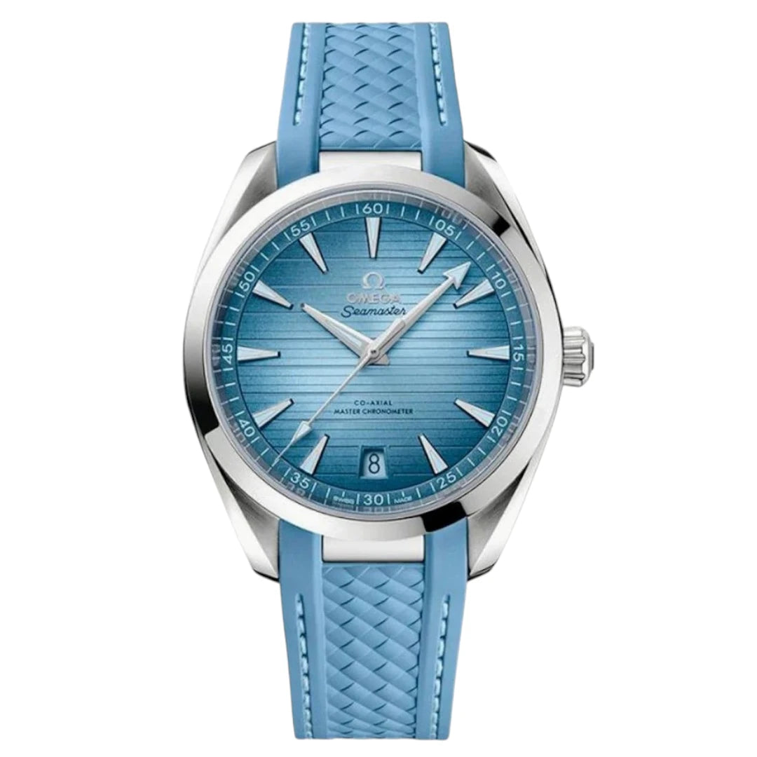Omega Seamaster Mirror Original Watch for Men - Blue Dial, Blue Rubber Strap - Image 1