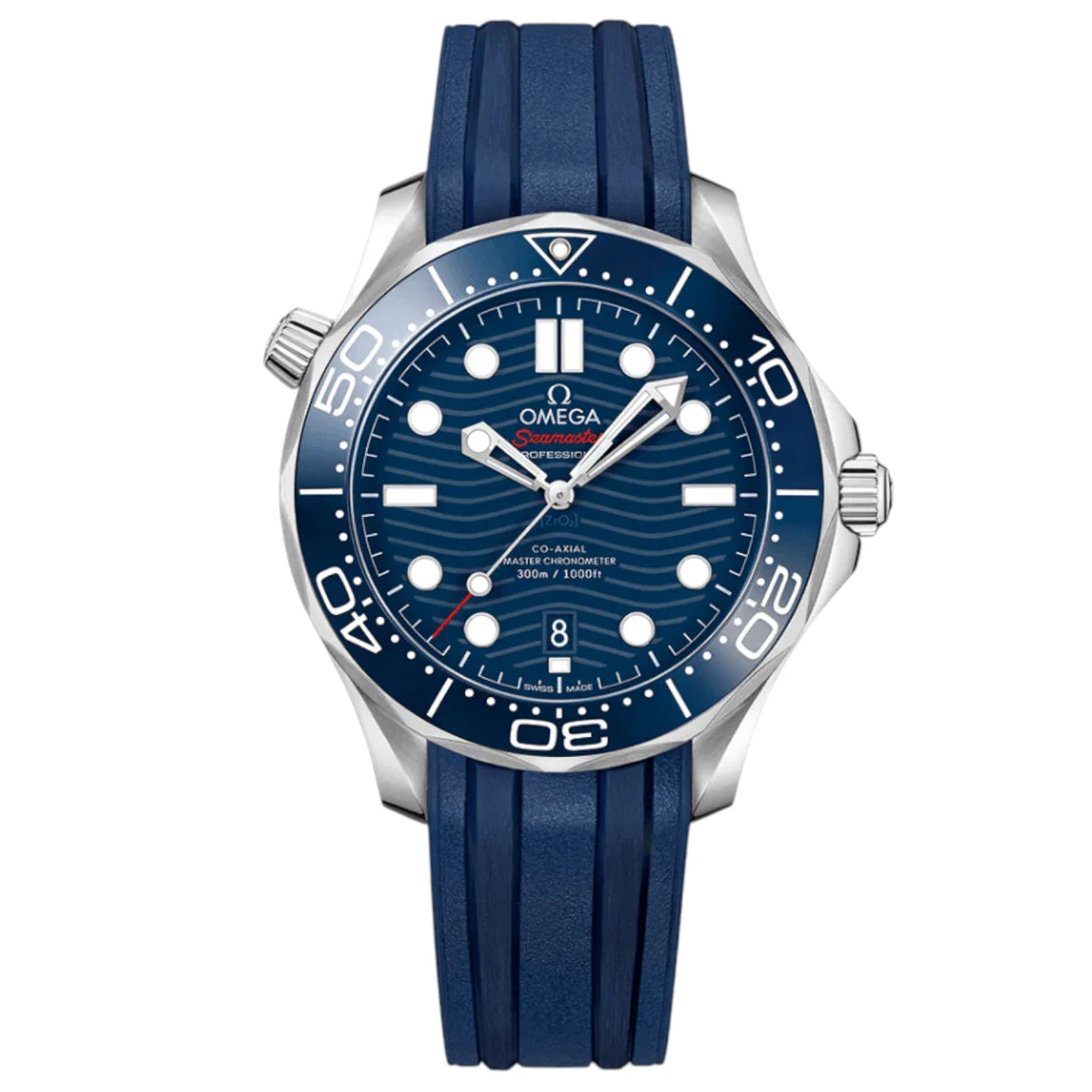 Omega Seamaster Mirror Original Watch for Men - Blue Dial, Blue Rubber Strap - Image 1