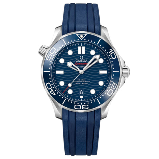 Omega Seamaster Mirror Original Watch for Men - Blue Dial, Blue Rubber Strap - Image 1