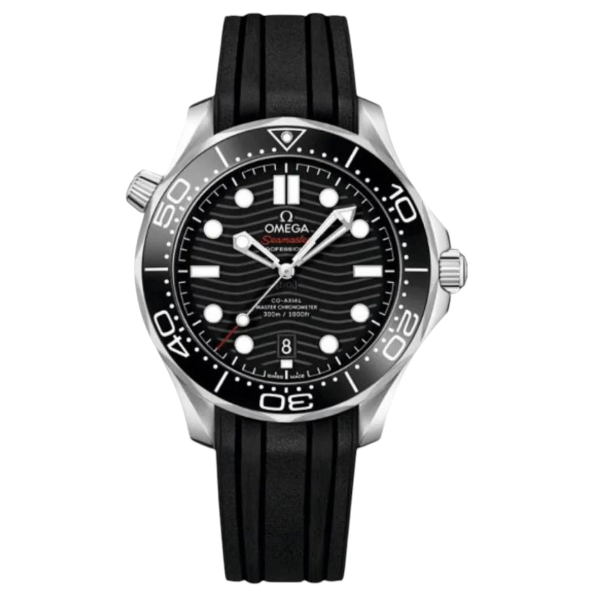 Omega Seamaster Mirror Original Watch for Men - Black Dial, Black Rubber Strap - Image 1