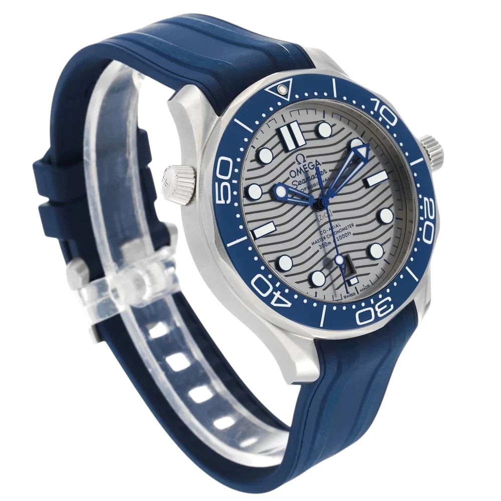 Omega Seamaster Mirror Original Watch for Men - Gray Dial, Blue Rubber Strap - Image 5