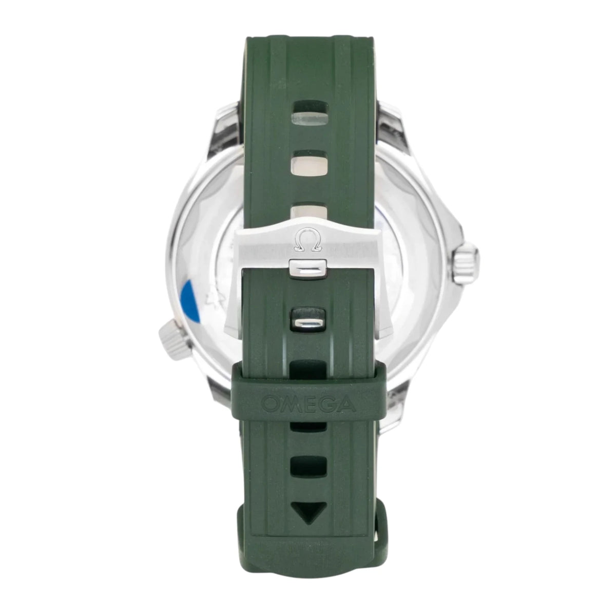 Omega Seamaster Mirror Original Watch for Men - Green Dial, Green Rubber Strap - Image 4