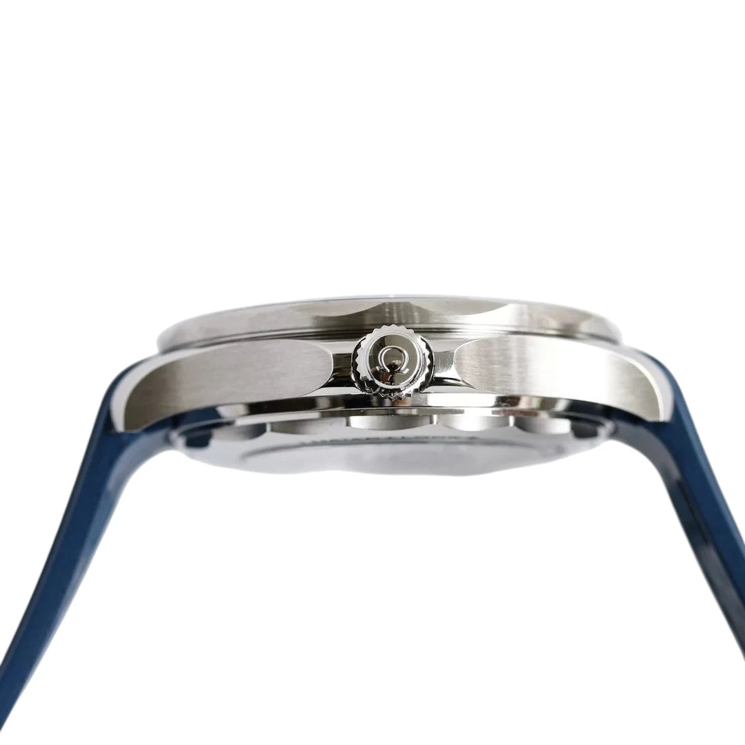 Omega Seamaster Mirror Original Watch for Men - White Dial, Blue Rubber Strap - Image 4