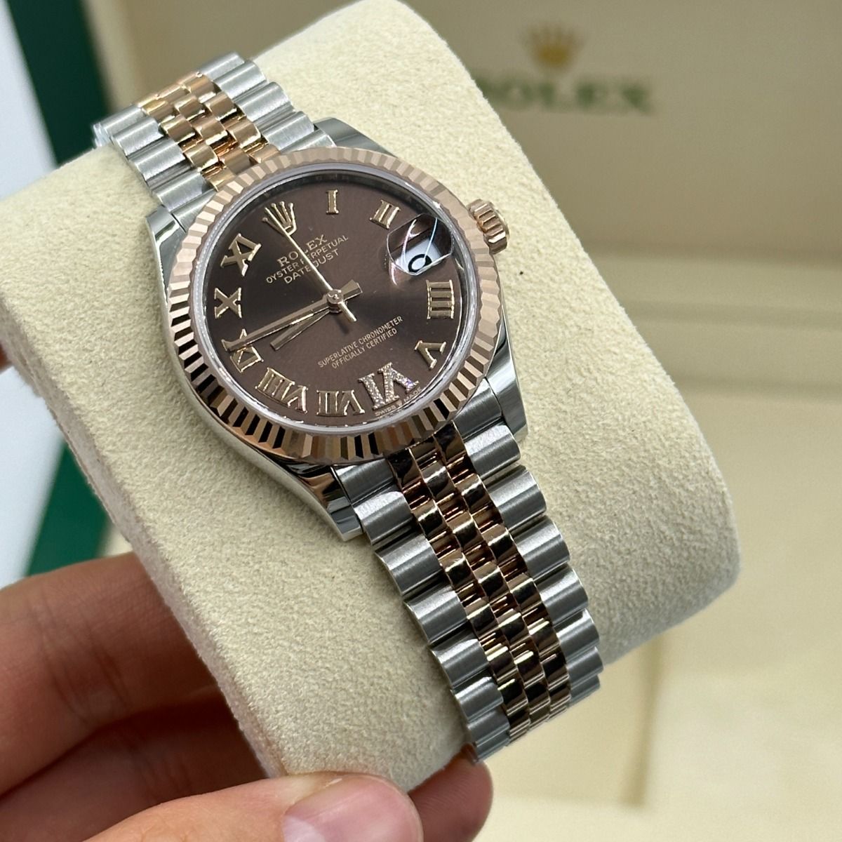 Rolex Datejust Mirror 31mm Brown dial Silver & Copper bracelet - image 3
