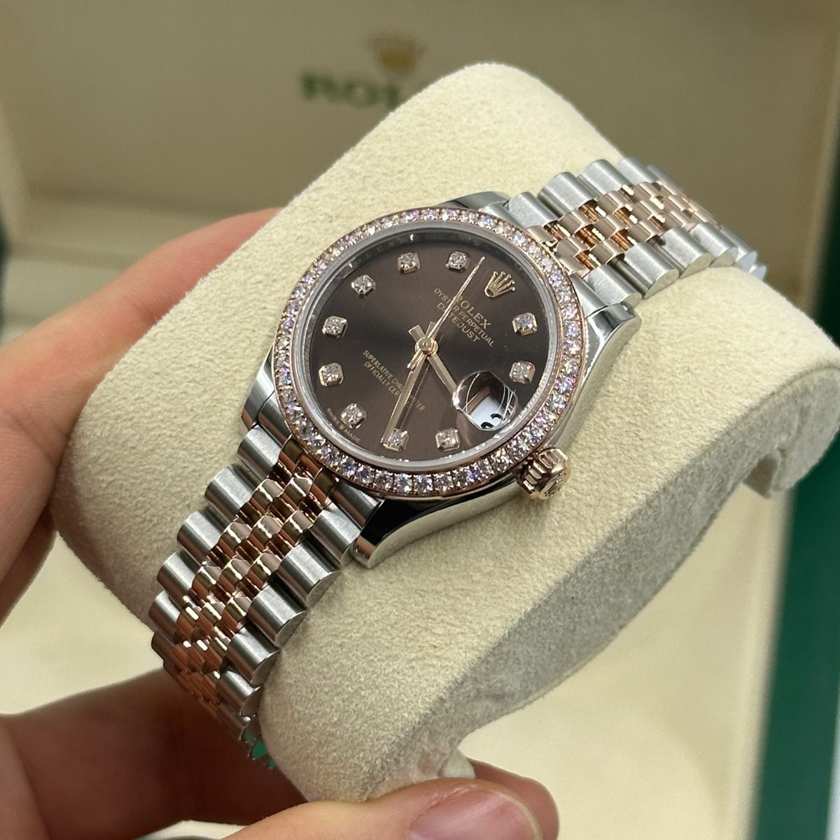 Rolex Datejust Mirror 31mm Brown dial Silver & Copper bracelet - image 3