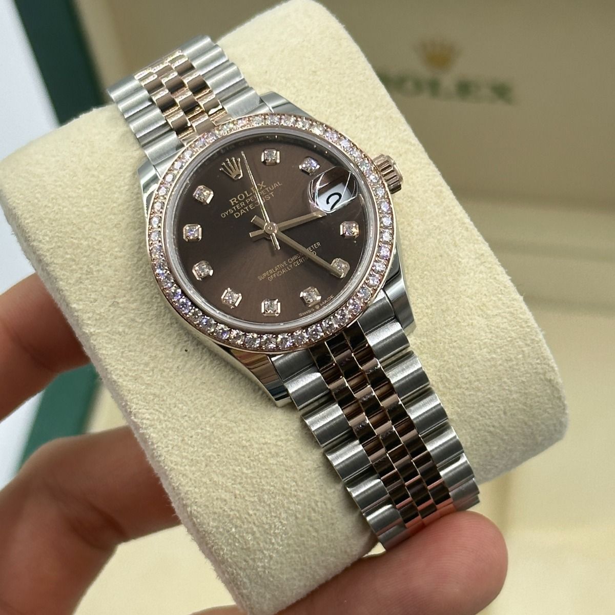 Rolex Datejust Mirror 31mm Brown dial Silver & Copper bracelet - image 4