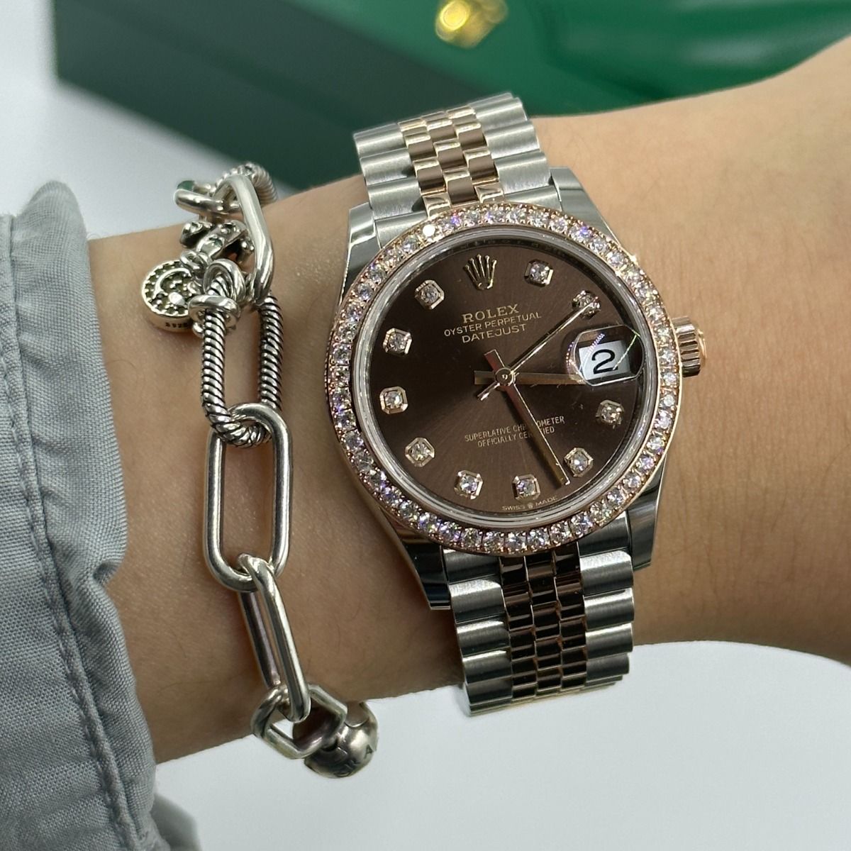 Rolex Datejust Mirror 31mm Brown dial Silver & Copper bracelet - image 7