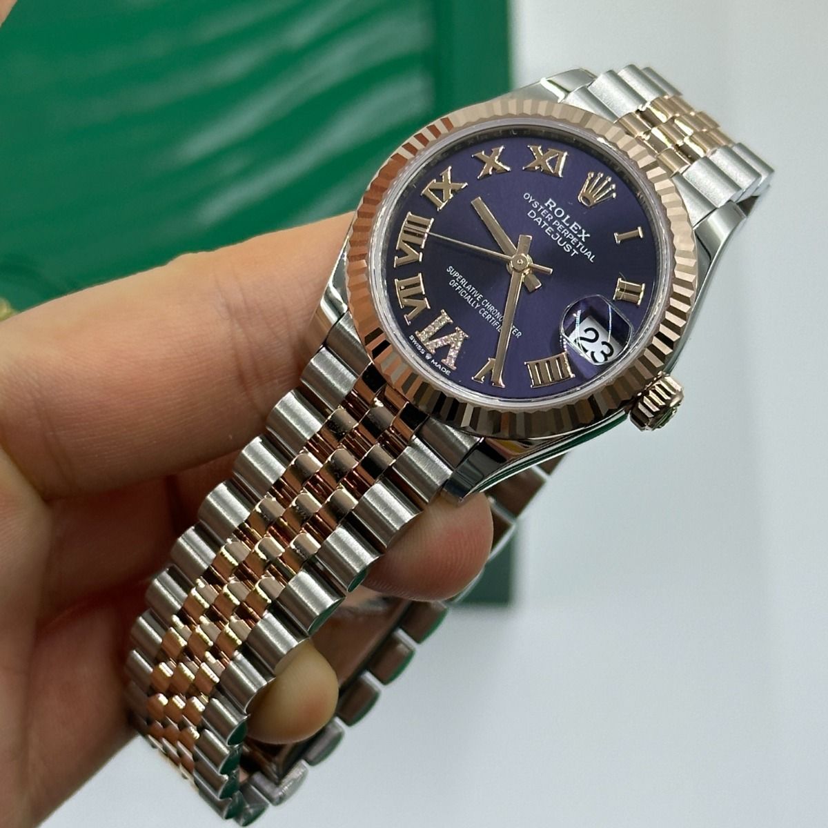Rolex Datejust Mirror 31mm Purple dial Silver & Copper bracelet - image 2