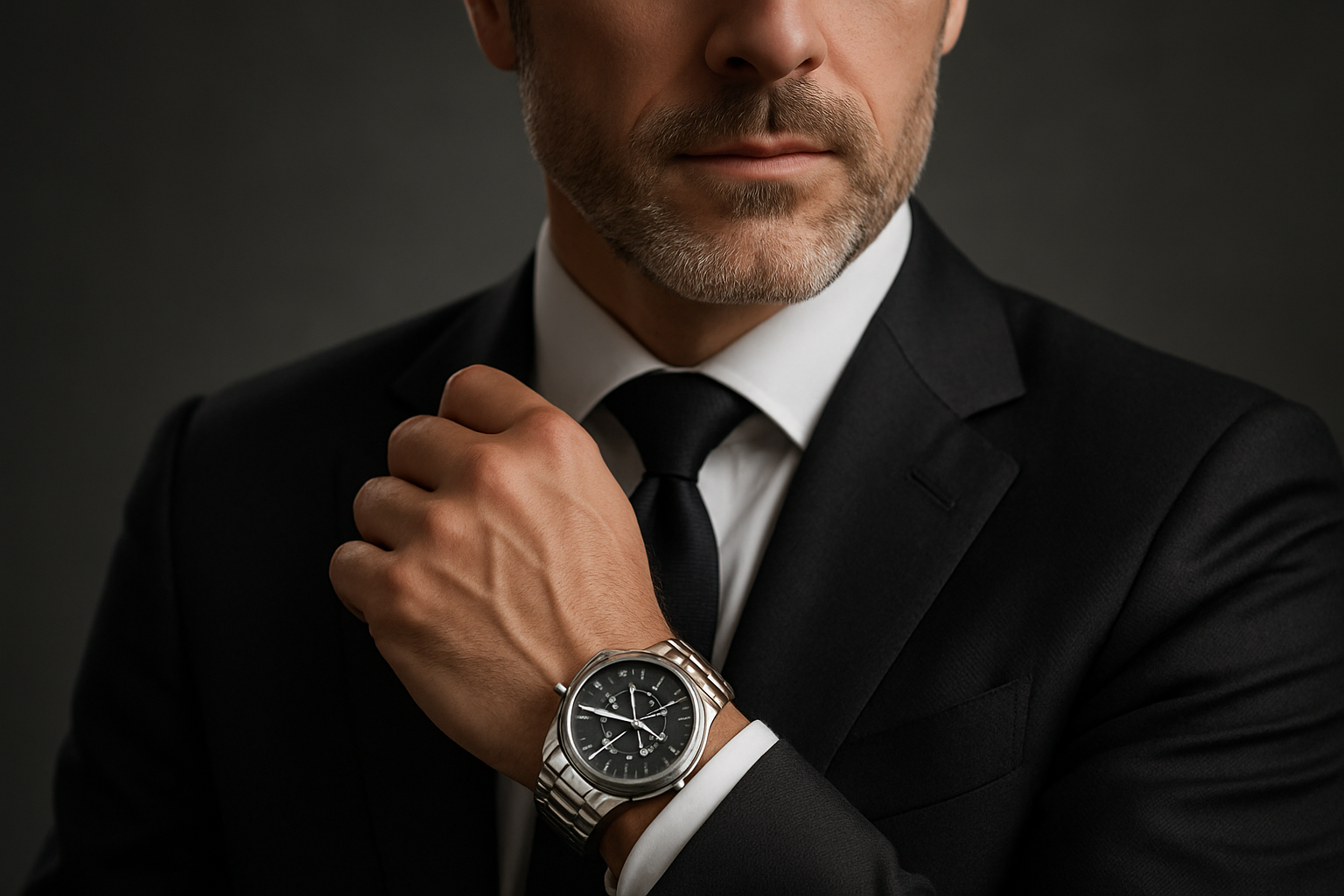 model with suit 