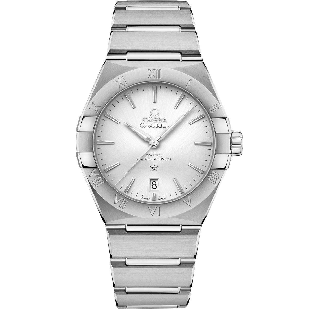 Omega Constellation Mirror Original Watch for Men - White Dial, Silver Metal Strap - Image 1