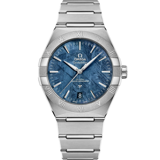 Omega Constellation Mirror Original Watch for Men - Blue Dial, Silver Metal Strap - Image 1