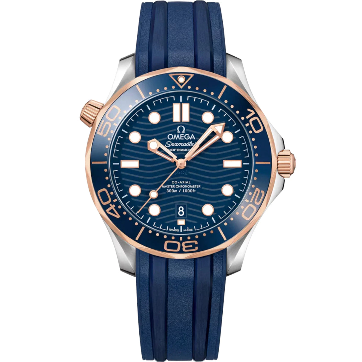 Omega Seamaster Mirror Original Watch for Men - Blue Dial, Blue Rubber Strap - Image 1