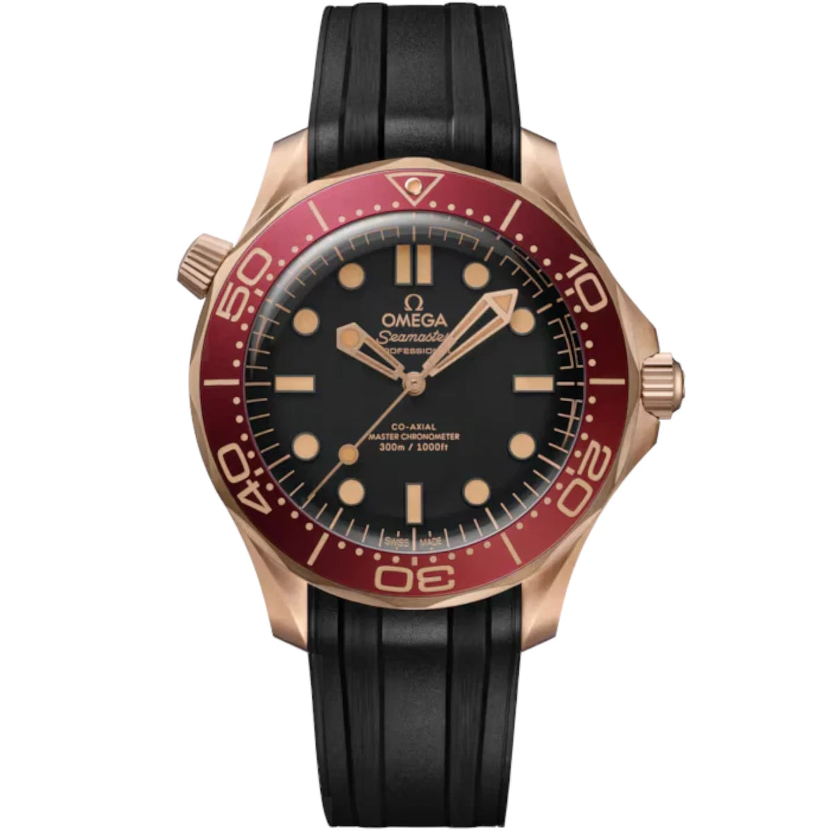 Omega Seamaster Mirror Original Watch for Men - Black Dial, Black Rubber Strap - Image 1