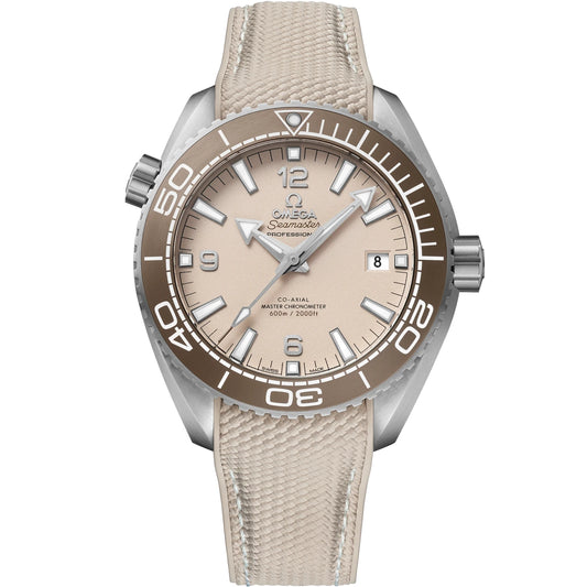 Omega Seamaster Mirror Original Watch for Men - Beige Dial, Beige Rubber Strap - Image 1