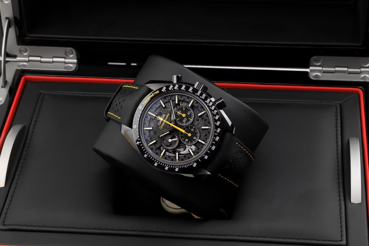 Omega Seamaster Mirror Original Watch for Men - Black Dial, Black Leather Strap - Image 5