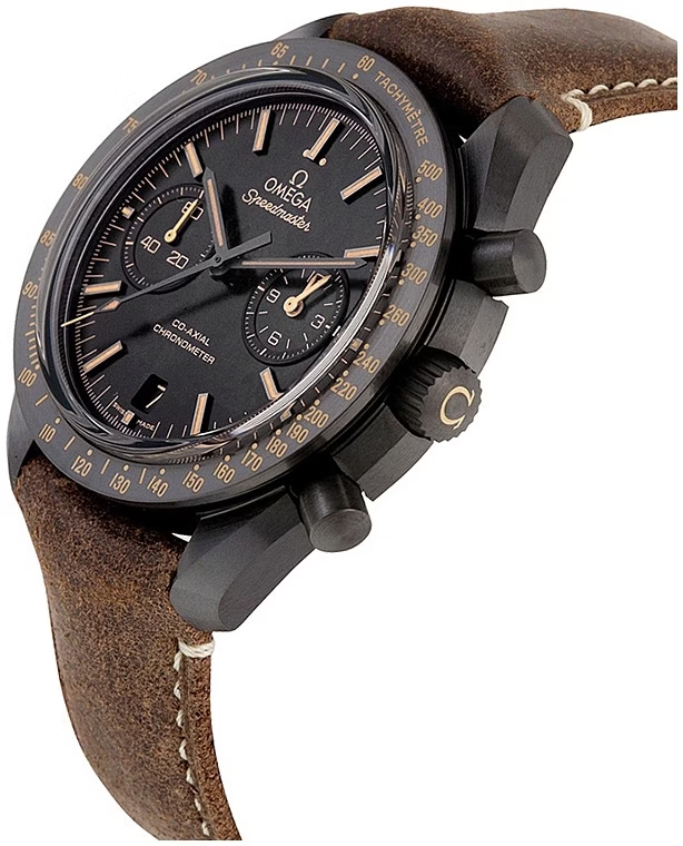 Omega Speedmaster Mirror Original Watch for Men - Black Dial, Brown Leather Strap - Image 9