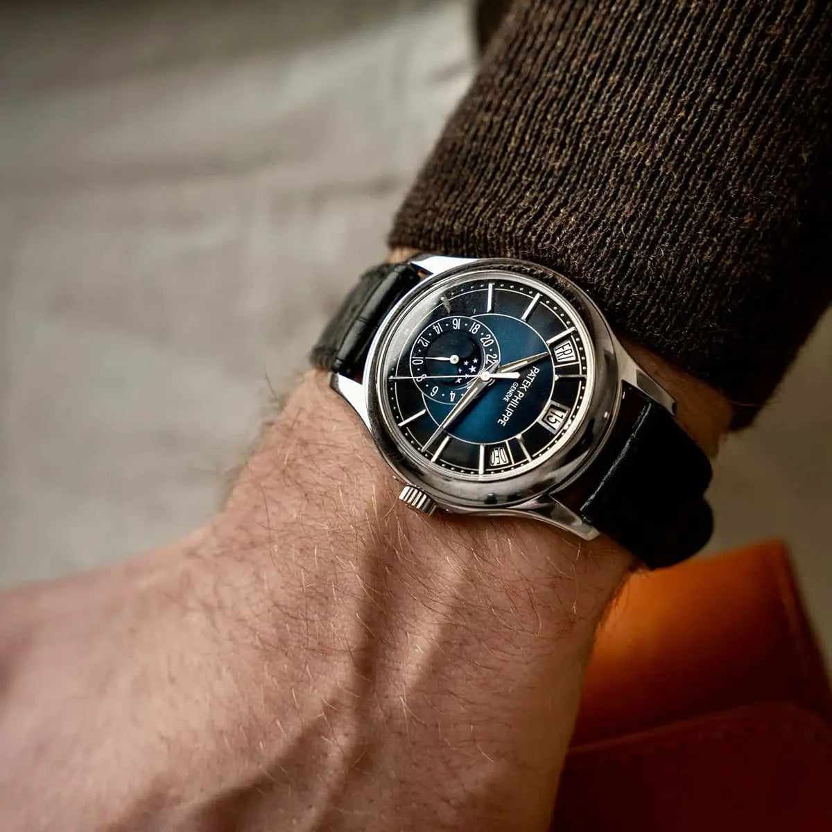 Patek Philippe Annual Calendar Moonphase Mirror Watch - Blue