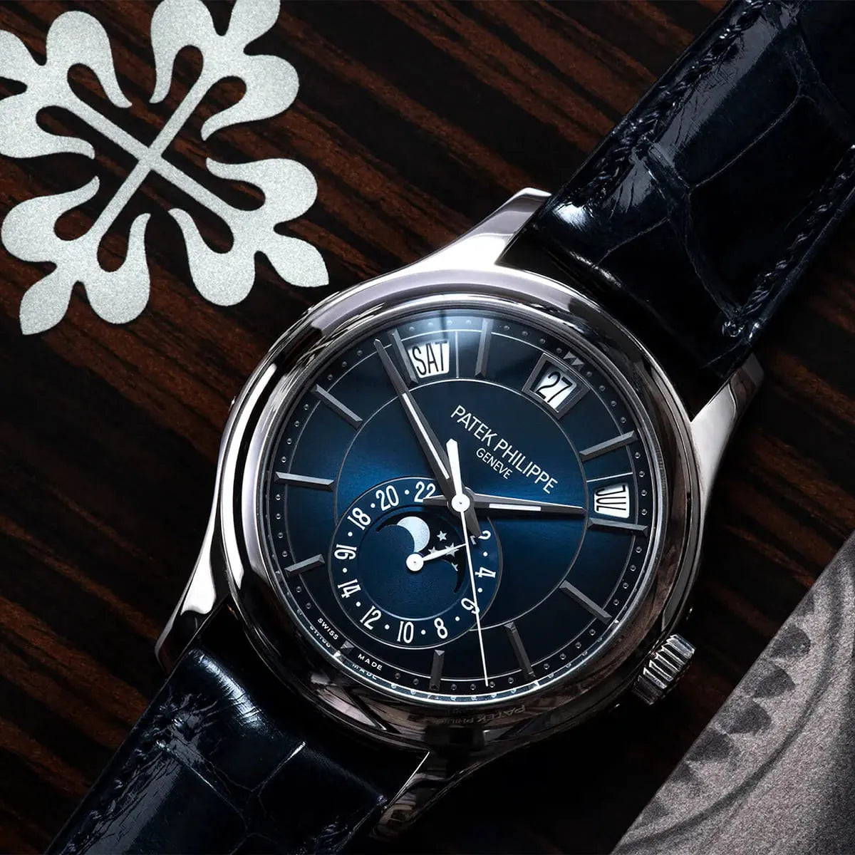 Patek Philippe Annual Calendar Moonphase Mirror Watch - Blue