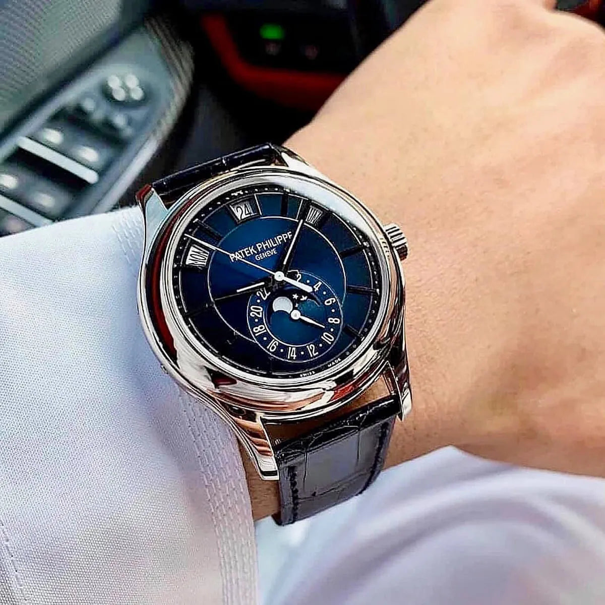 Patek Philippe Annual Calendar Moonphase Mirror Watch - Blue