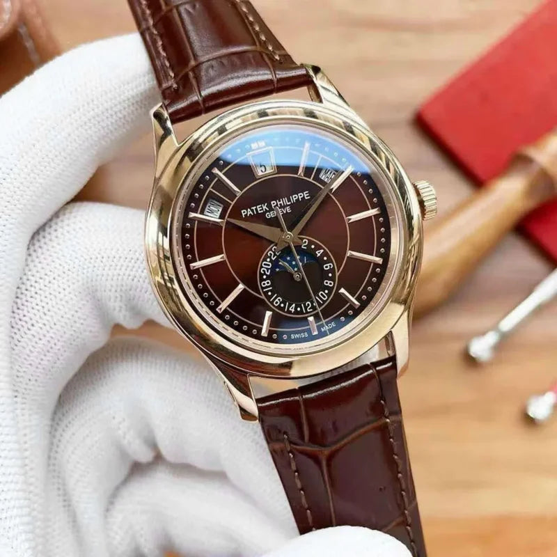 Patek Philippe Annual Calendar Moonphase Mirror Watch - Brown