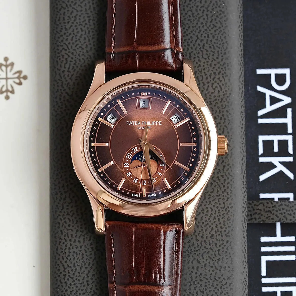 Patek Philippe Annual Calendar Moonphase Mirror Watch - Brown