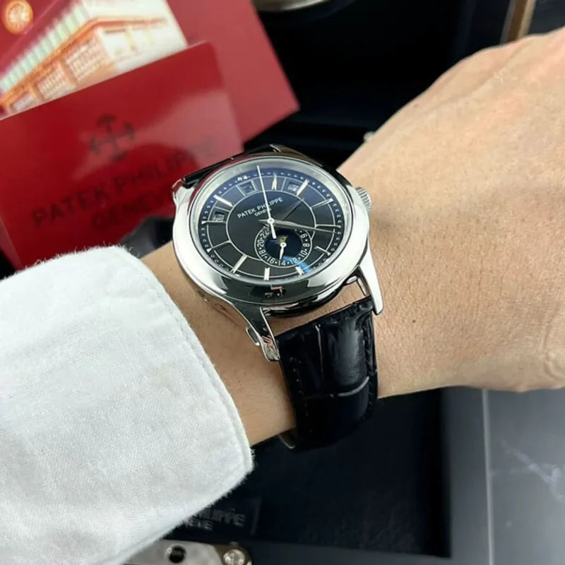 Patek Philippe Annual Calendar Moonphase Mirror Watch - Black