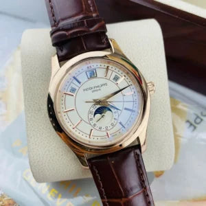 Patek Philippe Annual Calendar Moonphase Mirror Watch - White