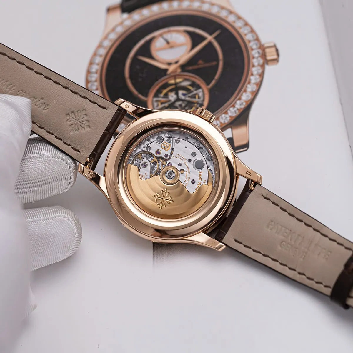 Patek Philippe Annual Calendar Moonphase Mirror Watch - White