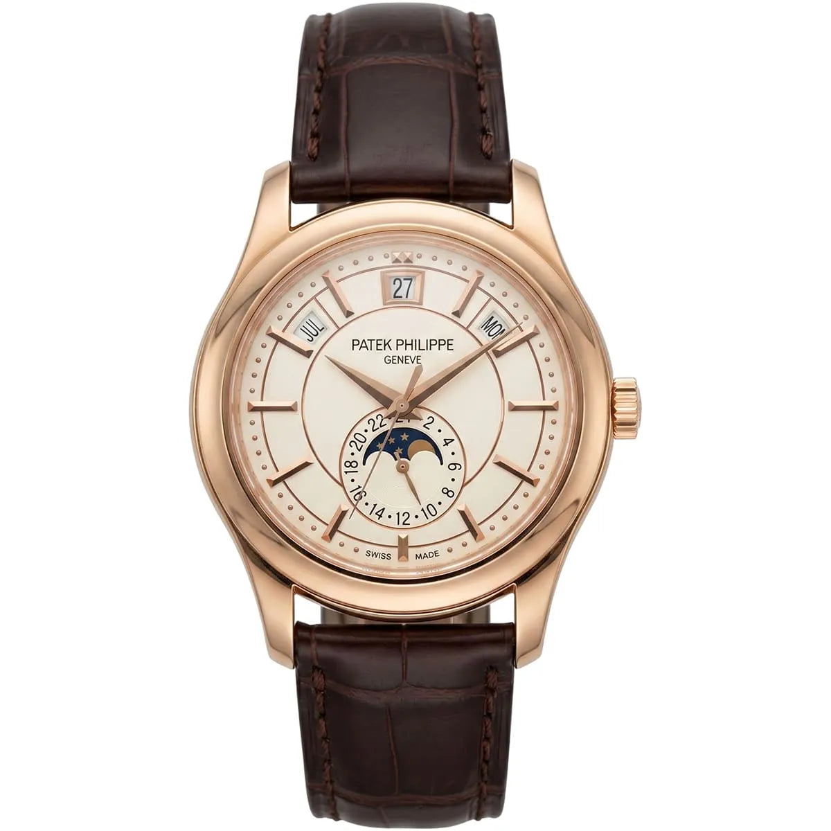 Patek Philippe Annual Calendar Moonphase Mirror Watch - White