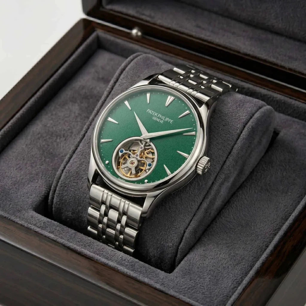 Patek Philippe Tourbillon Mirror Watch - Green - cornerwatchesstore