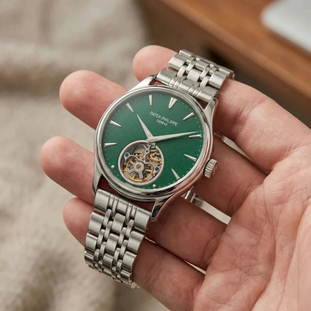 Patek Philippe Tourbillon Mirror Watch - Green - cornerwatchesstore