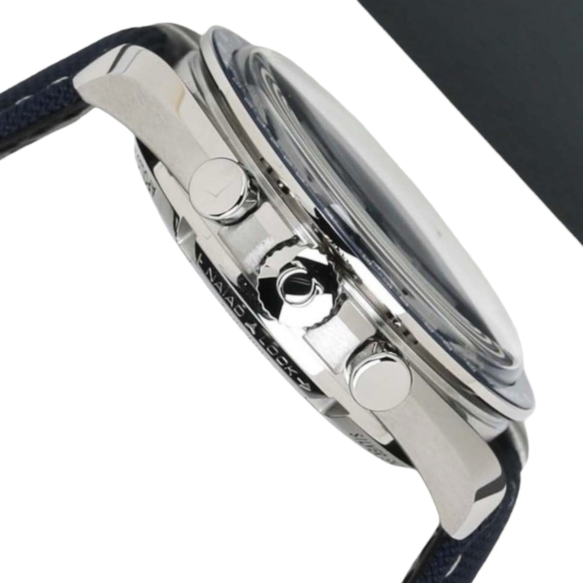 Omega Speedmaster Mirror Original Watch for Men - White Dial, Blue Fabric Strap - Image 3