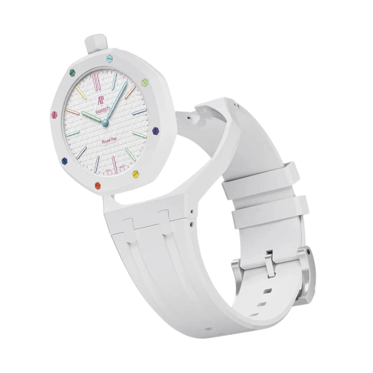 Audemars Piguet x Swatch Royal Pop Huit Blanc Mirror Pocket Watch - White - Unisex - View 2