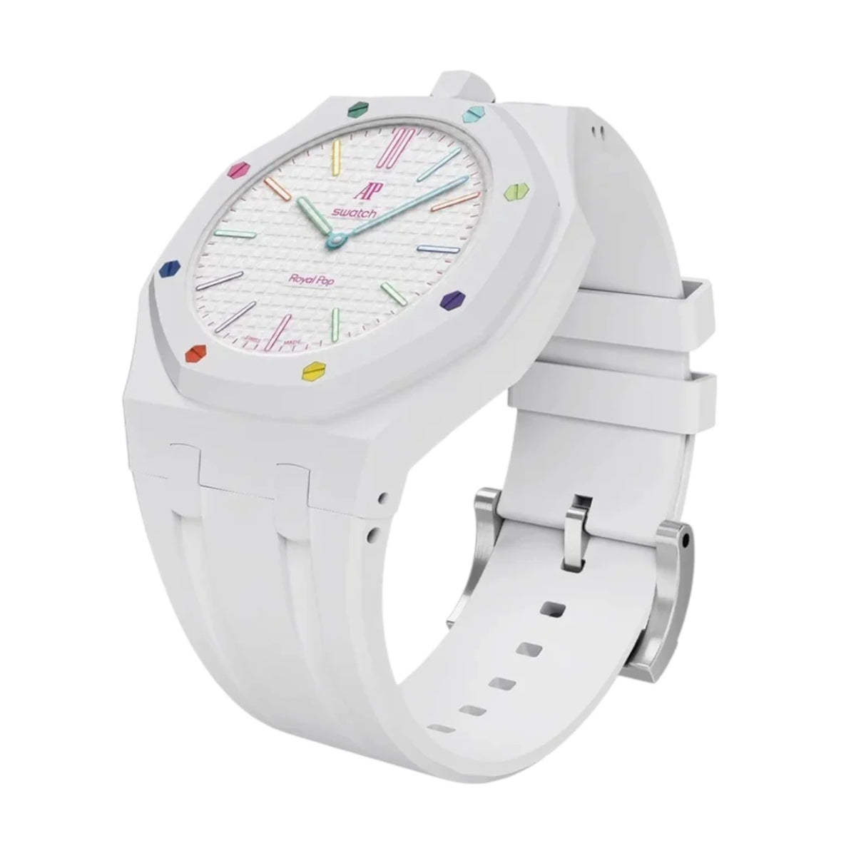 Audemars Piguet x Swatch Royal Pop Huit Blanc Mirror Pocket Watch - White - Unisex - View 4