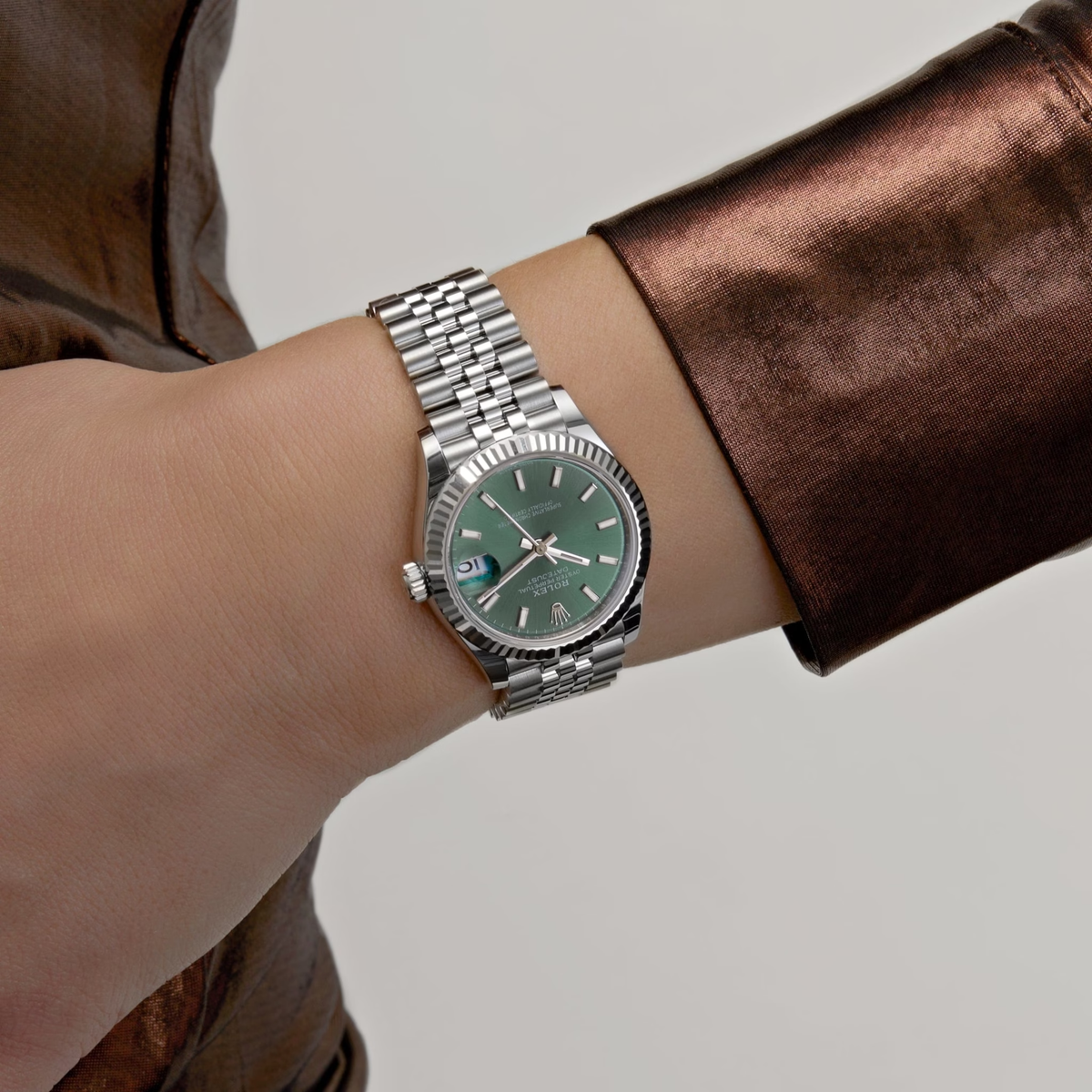 Rolex Datejust Mirror 31mm Green dial Silver bracelet - image 3