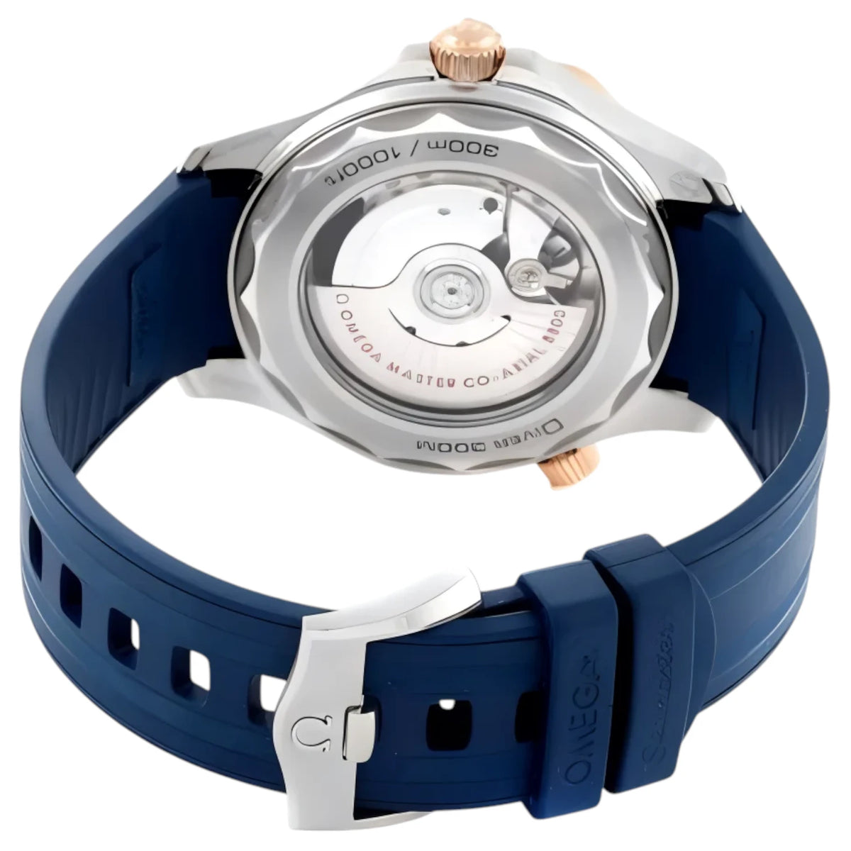 Omega Seamaster Mirror Original Watch for Men - Blue Dial, Blue Rubber Strap - Image 5