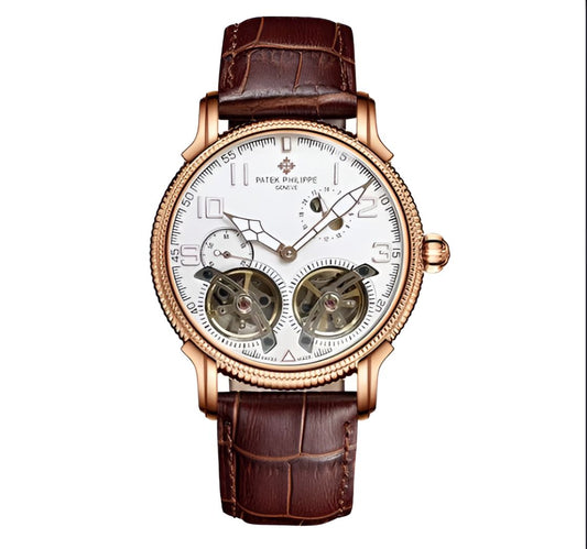 Patek Philippe Double Tourbillon Mirror Watch - White